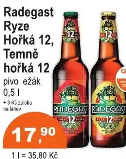 COOP DISKONT Radegast Ryze Hořká 12, Temně hořká 12 nabídka