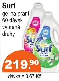COOP DISKONT Surf gel na praní nabídka