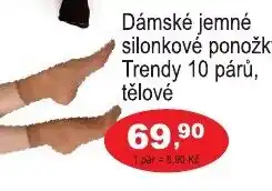 COOP DISKONT Dámské jemné silonkové ponožky Trendy 10 párů, tělové nabídka