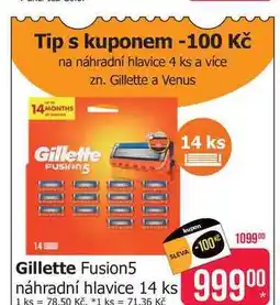 Teta Gillette Fusion5 náhradní hlavice 14 ks nabídka