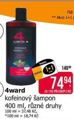 Teta 4ward kofeinový šampon 400 ml, různé druhy nabídka