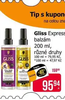 Teta Gliss Express balzám 200 ml, různé druhy nabídka