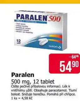 Teta Paralen 500 mg, 12 tablet nabídka