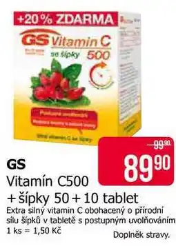 Teta GS Vitamín C500 +šípky 50+10 tablet nabídka