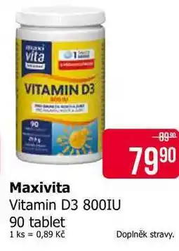 Teta Maxivita Vitamin D3 800IU 90 tablet nabídka