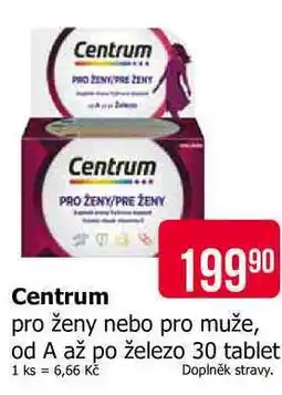 Teta Centrum pro ženy nebo pro muže, od A až po železo 30 tablet nabídka