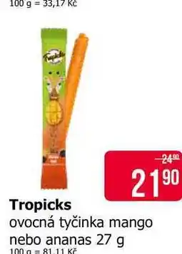 Teta Tropicks ovocná tyčinka mango nebo ananas 27 g nabídka