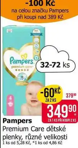 Teta Pampers Premium Care Pleny 32-72ks nabídka