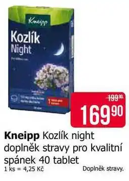 Teta Kneipp Kozlík night doplněk stravy pro kvalitní spánek 40 tablet nabídka