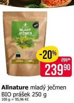 Teta Allnature mladý ječmen BIO prášek 250 g nabídka
