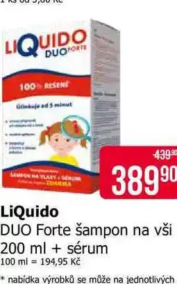 Teta LiQuido DUO Forte šampon na vši 200 ml + sérum 100 ml nabídka