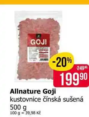 Teta Allnature Goji kustovnice čínská sušená 500 g nabídka
