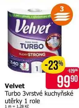 Teta Velvet Turbo 3vrstvé kuchyňské utěrky 1 role nabídka