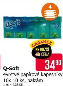 Teta Q-Soft 4vrstvé papírové kapesníky 10x 10 ks, balzám nabídka