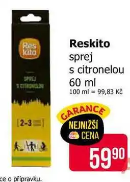 Teta Reskito sprej s citronelou 60 ml nabídka