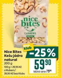 Billa Nice Bites Kešu jádra natural 200 g nabídka