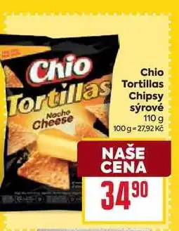 Billa Chio Tortillas Chipsy sýrové 110 g nabídka