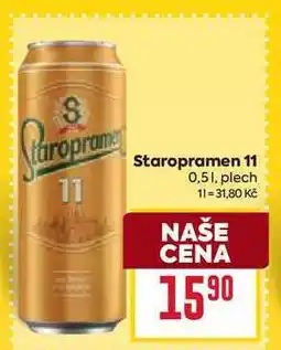 Billa Staropramen 11 0,51, plech nabídka