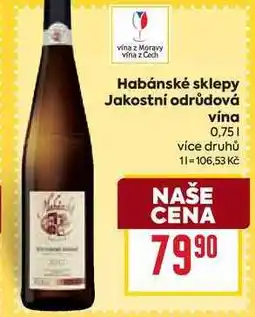 Billa Habánské sklepy Jakostní odrůdová vína 0,75l nabídka