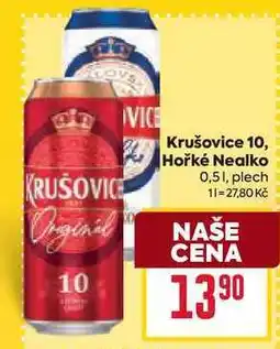 Billa Krušovice Hořké Nealko 0,51, plech nabídka