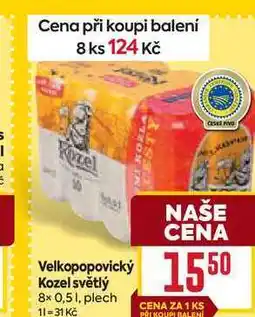 Billa Velkopopovický Kozel světlý 8x 0,51, plech nabídka