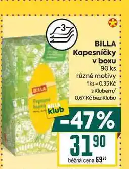 Billa BILLA Kapesníčky v boxu 90 ks nabídka