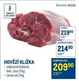 Makro Hovězí kližka nabídka
