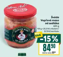 Billa Švéda Vepřové maso od Sedláka nabídka