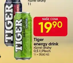 Hruška Tiger Energy drink nabídka
