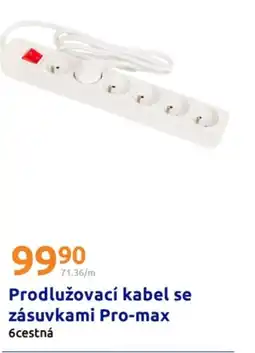 Action Prodlužovací kabel se zásuvkami pro-max nabídka