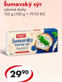 CBA TANY Šumavský sýr nabídka