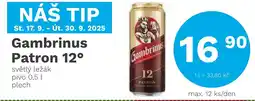Konzum GAMBRINUS Patron 12 nabídka