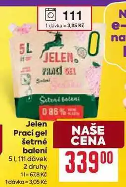 Billa Jelen Prací gel šetrné balení 51,111 dávek nabídka
