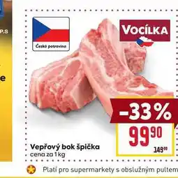 Billa Vepřový bok špička cena za 1 kg nabídka