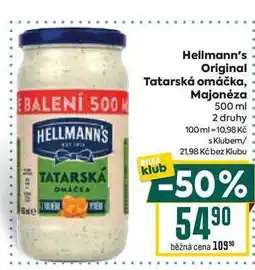 Billa Hellmann's Original Tatarská omáčka, Majonéza 500 ml nabídka