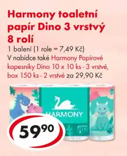 CBA Harmony toaletní papír Dino 3 vrstvý 8 rolí nabídka