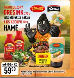 TEMPO Hamé Kečup bez konzervantů Ostrý, Sladký nabídka