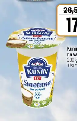 TEMPO Kunín Smetana na vaření 12% nabídka