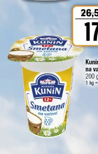 TEMPO Kunín Smetana na vaření 12% nabídka