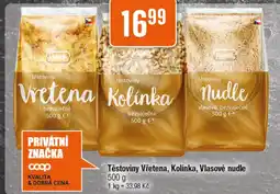 TEMPO Těstoviny Vřetena, Kolínka, Vlasové nudle nabídka
