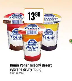 TEMPO Kunín Pohár mléčný dezert nabídka
