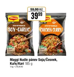 TEMPO Maggi Nudle pánev Soja/Česnek, Kuře/Kari nabídka