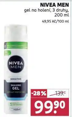 Rossmann Nivea men gel na holení nabídka