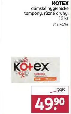 Rossmann Kotex tampony nabídka