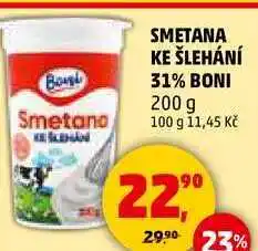 Penny Market SMETANA KE ŠLEHÁNÍ 31% BONI, 200 g nabídka
