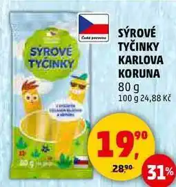 Penny Market SÝROVÉ TYČINKY KARLOVA KORUNA, 80 g nabídka