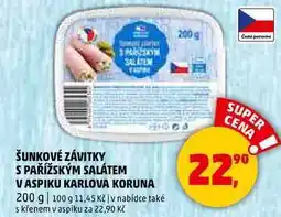 Penny Market ŠUNKOVÉ ZÁVITKY S PAŘÍŽSKÝM SALÁTEM V ASPIKU KARLOVA KORUNA, 200 g nabídka