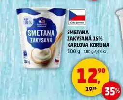 Penny Market SMETANA ZAKYSANÁ 16% KARLOVA KORUNA, 200 g nabídka