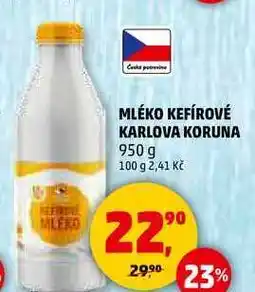Penny Market MLÉKO KEFÍROVÉ KARLOVA KORUNA, 950 g nabídka