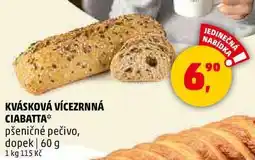 Penny Market KVÁSKOVÁ VÍCEZRNNÁ CIABATTA pšeničné pečivo, dopek, 60 g nabídka